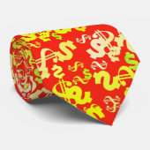 Stropdas met schimmelige gele dollaire signaalpatr (Opgerold)