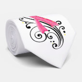 Stropdas met scrollen/roze lint (Opgerold)