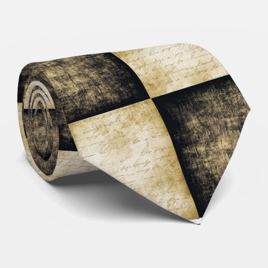 Stropdas met textuur van Black en Khaki Grunge (Opgerold)