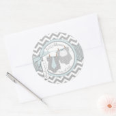 Stropdas met twee dozen Stropdas Chevron Print Bab Ronde Sticker (Envelop)