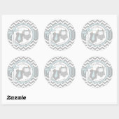 Stropdas met twee dozen Stropdas Chevron Print Bab Ronde Sticker (Vel)