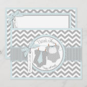Stropdas met twee dozen Stropdas Chevron print bed Bedankkaart (Voorkant / Achterkant)