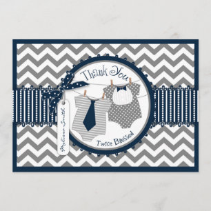 Stropdas met twee dozen Stropdas Chevron print bed Bedankkaart