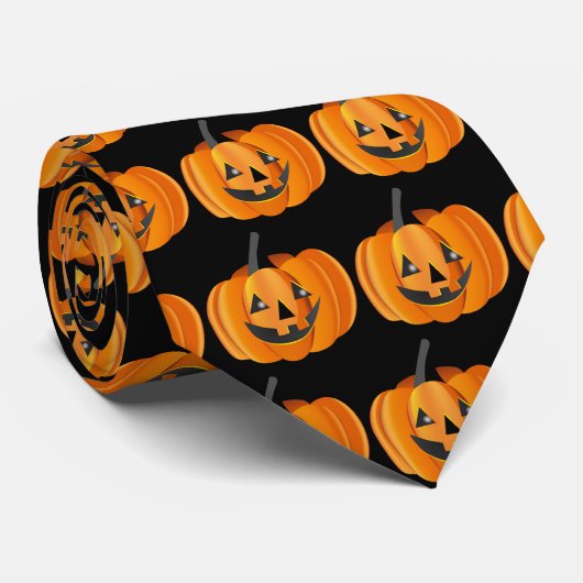 Stropdas met twee sided Halloween Jack-O-Lantern (Opgerold)