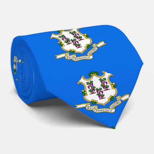 Stropdas met vlag van Connecticut, U.S.A. (Opgerold)