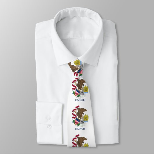 Stropdas met vlag van Illinois, VS. (Gebonden)