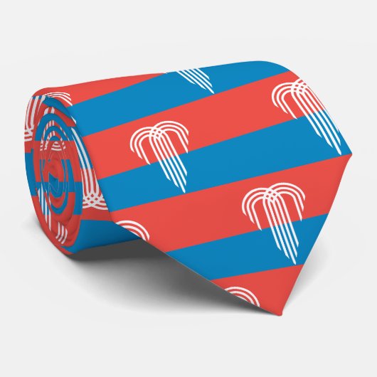 Stropdas met vlag van Kansas City, Missouri, Veren (Opgerold)