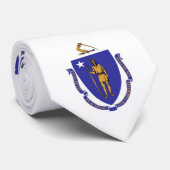 Stropdas met vlag van Massachusetts, Verenigde Sta (Opgerold)