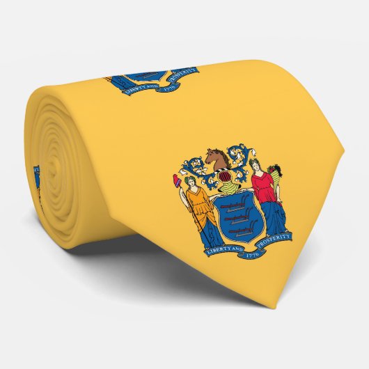 Stropdas met vlag van New Jersey, VS. (Opgerold)