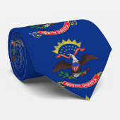 Stropdas met vlag van North Dakota, Verenigde Stat (Opgerold)