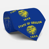Stropdas met vlag van Oregon, U.S.A. (Opgerold)