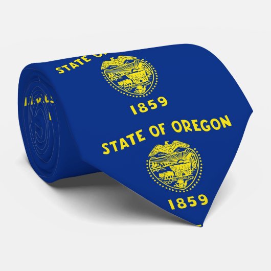 Stropdas met vlag van Oregon, U.S.A. (Opgerold)