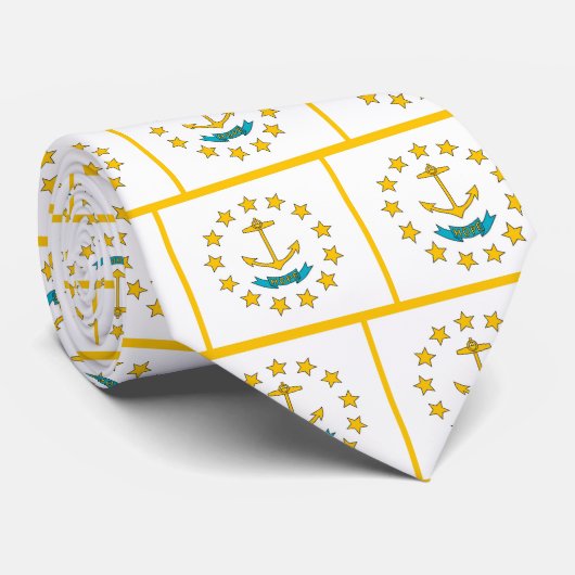 Stropdas met vlag van Rhode Island, Verenigde Stat (Opgerold)