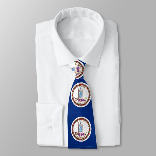 Stropdas met vlag van Virginia, Verenigde Staten (Gebonden)