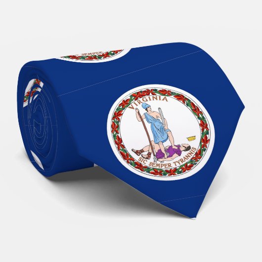 Stropdas met vlag van Virginia, Verenigde Staten (Opgerold)