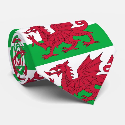Stropdas met vlag van Wales (Opgerold)