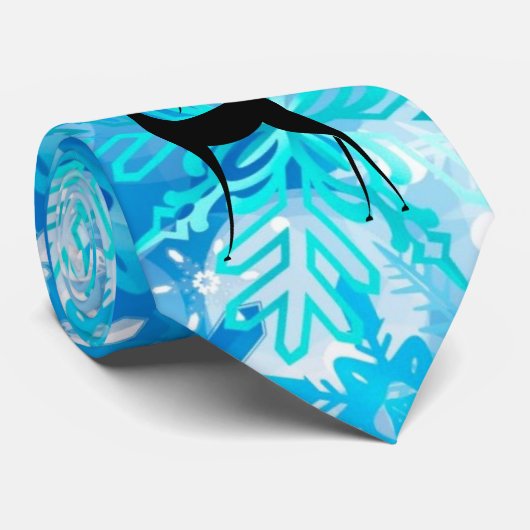 Stropdas met winterblauw Snowflake (Opgerold)