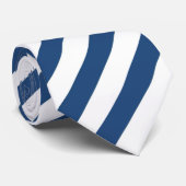 Stropdas met witte en blauwe streep (Opgerold)