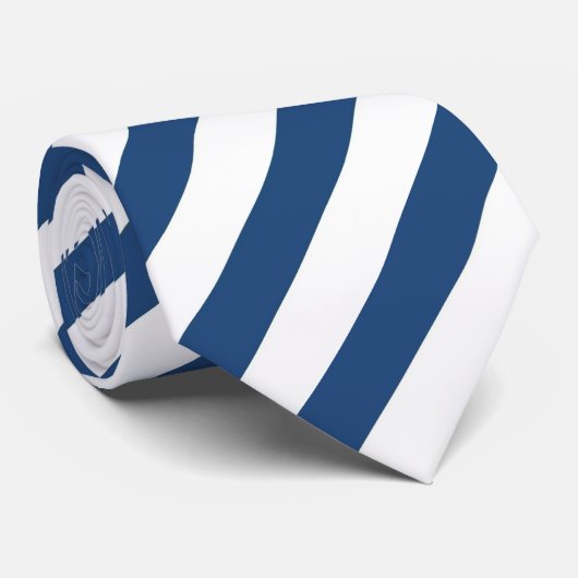 Stropdas met witte en blauwe streep (Opgerold)