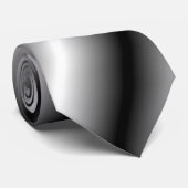 Stropdas met zilver, wit, zwarte diagonaal strepen (Opgerold)