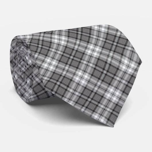 Stropdas met zwart, grijs en wit slippatroon (Opgerold)