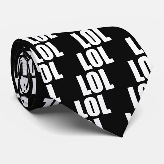 Stropdas met zwart-wit LOL (Opgerold)