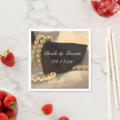 Stropdas met zwarte borst en witte parels servetten (Insitu)