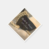 Stropdas met zwarte borst en witte parels servetten (Hoek)