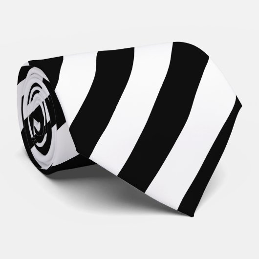 Stropdas met zwarte diagonale strepen (Opgerold)