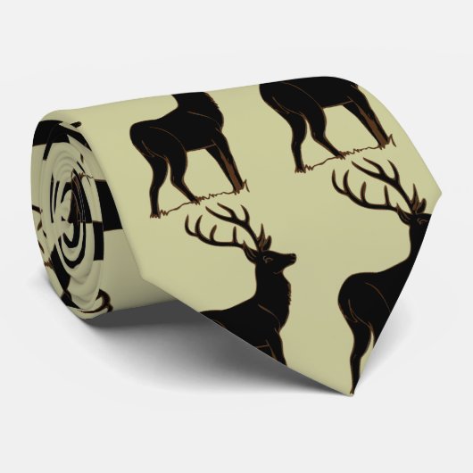 Stropdas met zwarte en bruine buck (Opgerold)