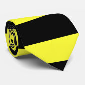 Stropdas met zwarte en gele brede streep (Opgerold)