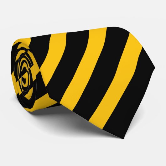 Stropdas met zwarte en gele strepen (Opgerold)