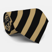 Stropdas met zwarte en goudstreep (Opgerold)