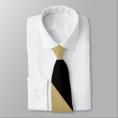 Stropdas met zwarte en oude gouden diagonaal-strep (Gebonden)