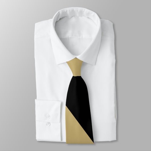 Stropdas met zwarte en oude gouden diagonaal-strep (Gebonden)