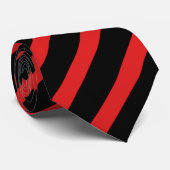 Stropdas met zwarte en rode diagonaal strepen (Opgerold)