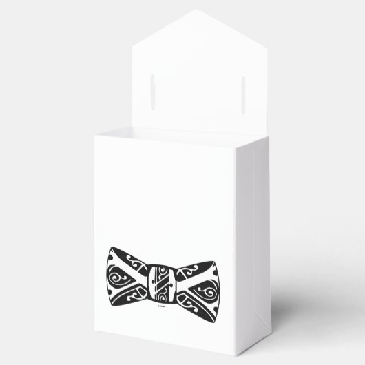 Stropdas met zwarte en witte boog bedankdoosjes (Geopend)