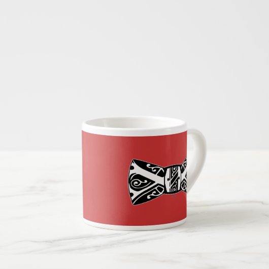 Stropdas met zwarte en witte boog espresso kop (Voorkant rechts)