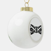 Stropdas met zwarte en witte boog keramische bal ornament (Links)