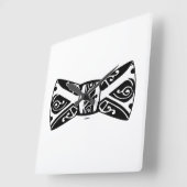 Stropdas met zwarte en witte boog vierkante klok (Hoek)