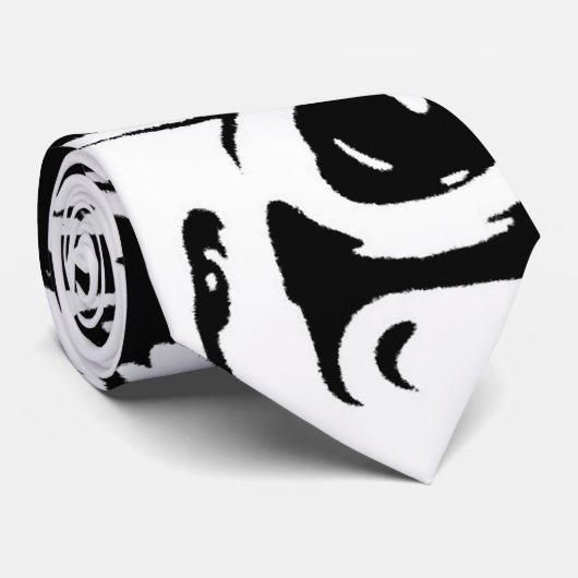 Stropdas met zwarte en witte inkt (Opgerold)