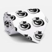 Stropdas met zwarte en witte liefdeskatten (Opgerold)