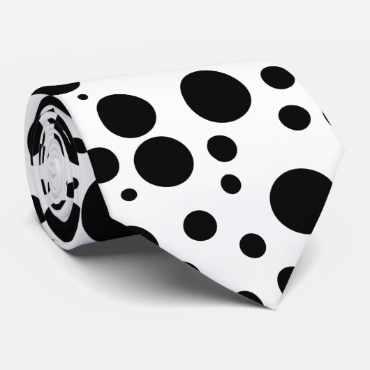 Stropdas met zwarte en witte pooltinten (Opgerold)