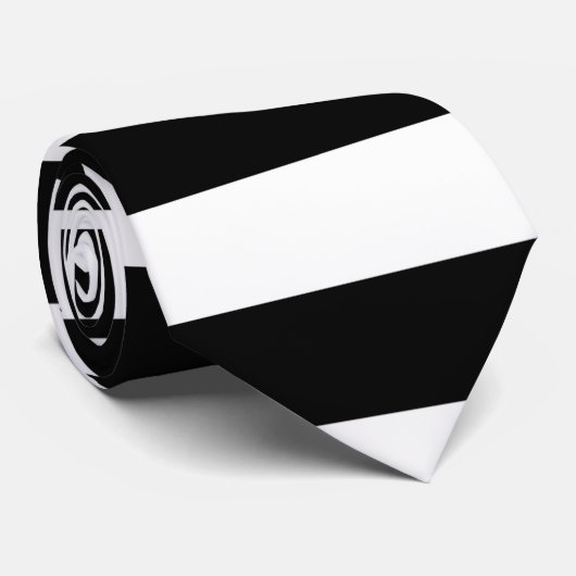Stropdas met zwarte en witte streep (Opgerold)