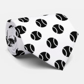 Stropdas met zwarte en witte tennisbal (Opgerold)