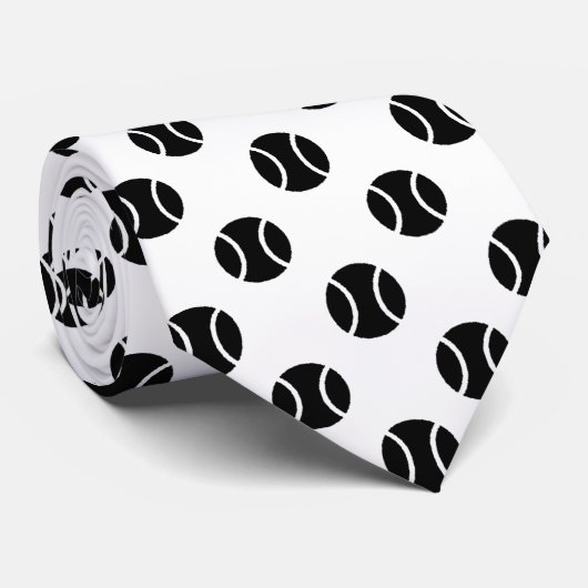 Stropdas met zwarte en witte tennisbal (Opgerold)