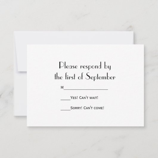 Stropdas met zwarte hengel en witte parelsnoeren R RSVP Kaartje (Achterkant)