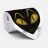 Stropdas met zwarte kat (Opgerold)