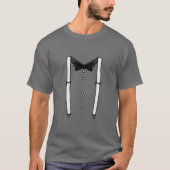 Stropdas met zwarte rand Suspenders Cummerbund Tux T-shirt (Voorkant)
