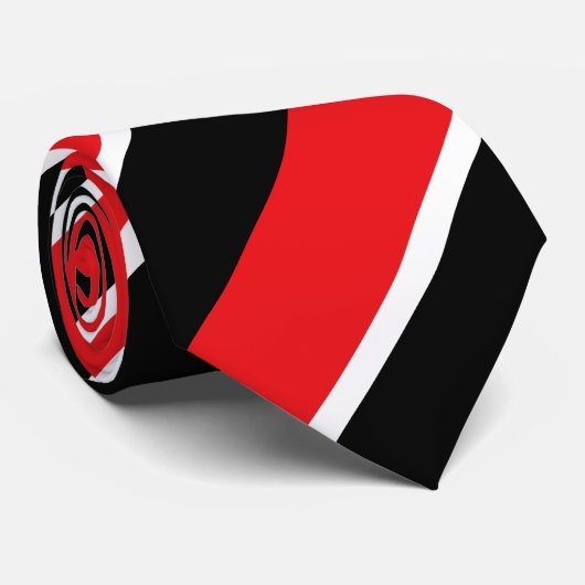 Stropdas met zwarte rode en witte streep (Opgerold)